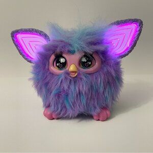 Furby Purple Plush Tie Dye Interactive Toy 2023 Glowing Ears
